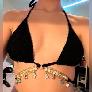 Black bathing suit, top and bottom